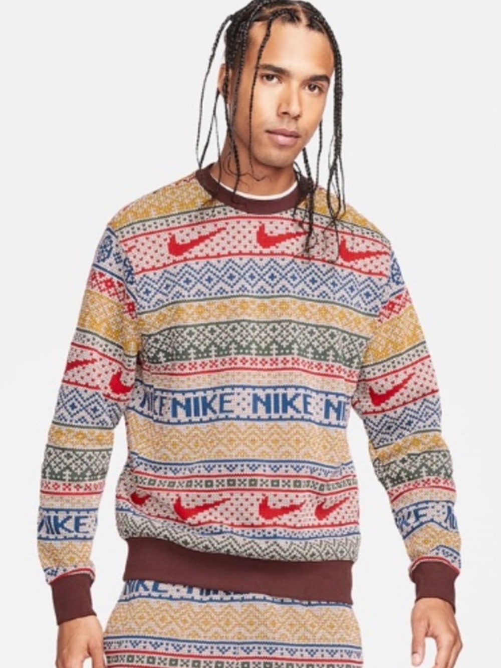 NIKE Club Fleece Holiday 2023 Crewneck Sweatshirt Collection Mens Sz XS New